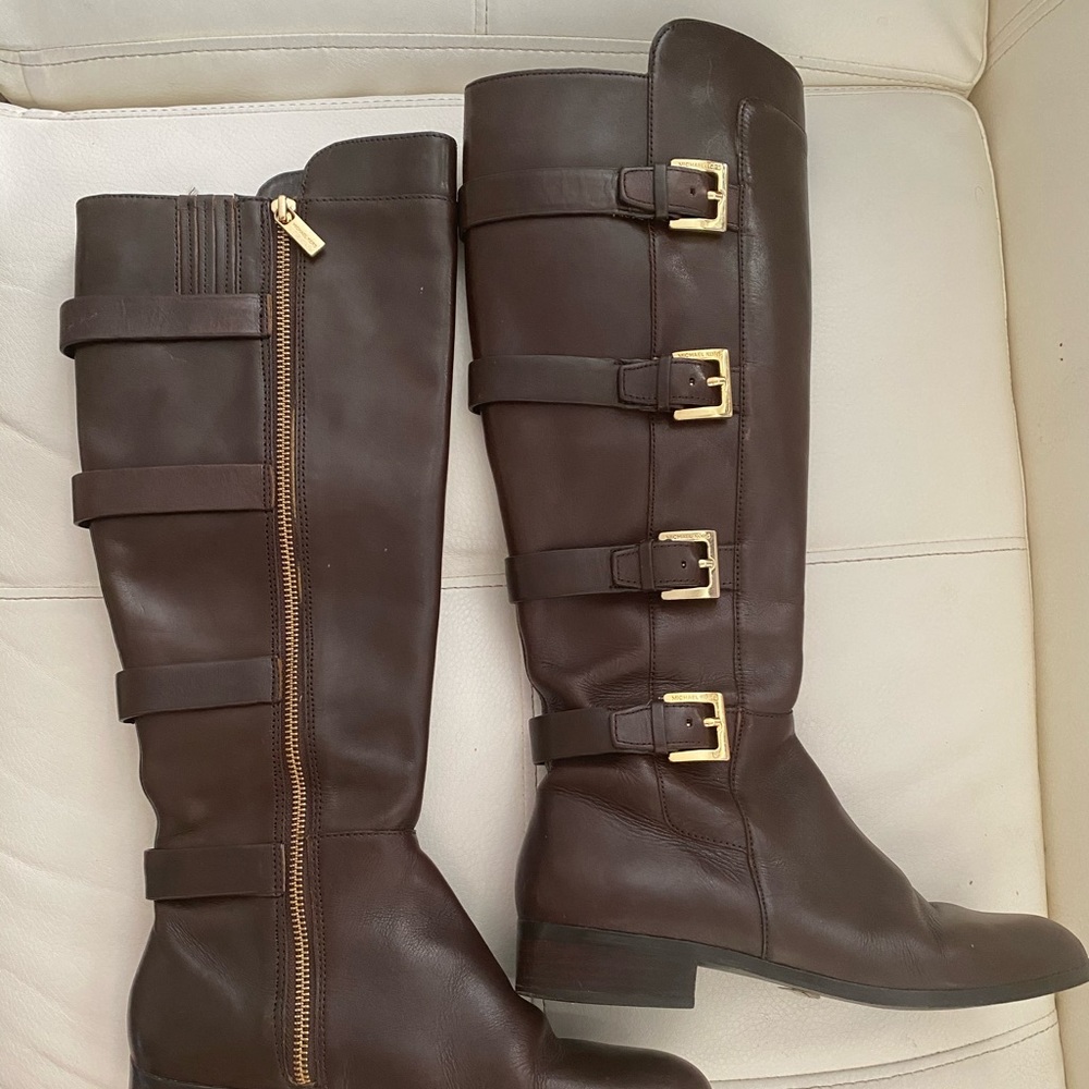 Michael kors brown leather boots - Picture 2 of 5